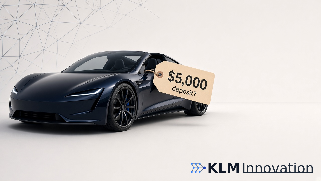 Roadster reservation deposit hang-tag: $5,000 deposit?